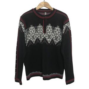 Hanna Andersson Sweater Small Black Nordic Fair Isle Holiday Knit Cotton